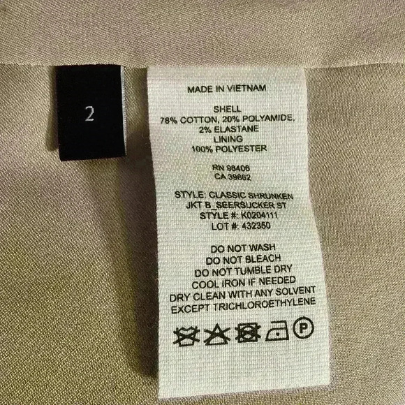 Theory Womens Beige/White Striped Lined Stretchy Jacket NWT lSize 2 - Picture 10 of 10